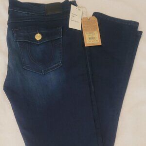 Women's True Religion Stella Skinny Jean Size 32 in Clean Inky Blue NWT